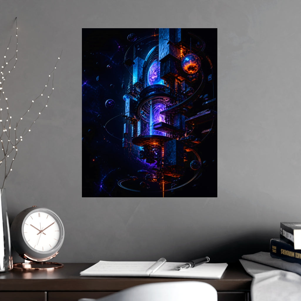 Orbiting Archive Engine KOSVYRE poster product mockup, alternate view