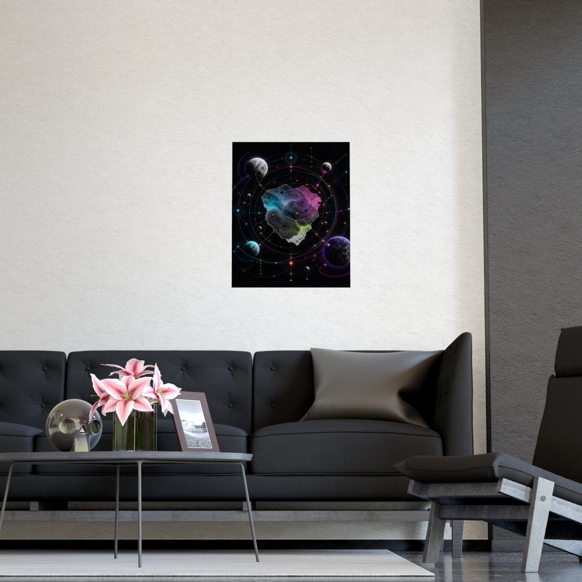 Orbiting Atlas KOSVYRE poster product mockup, detail view