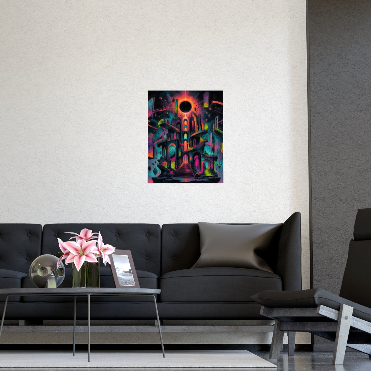 Orbiting Cathedral KOSVYRE poster product mockup, detail view
