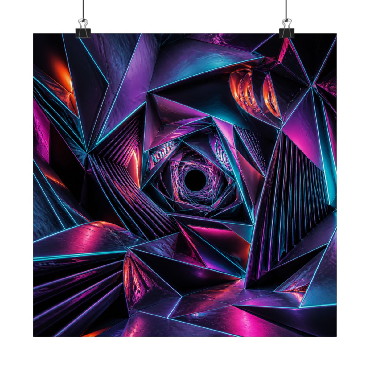 Orbiting Fold Cathedral KOSVYRE art print product mockup, alternate front view