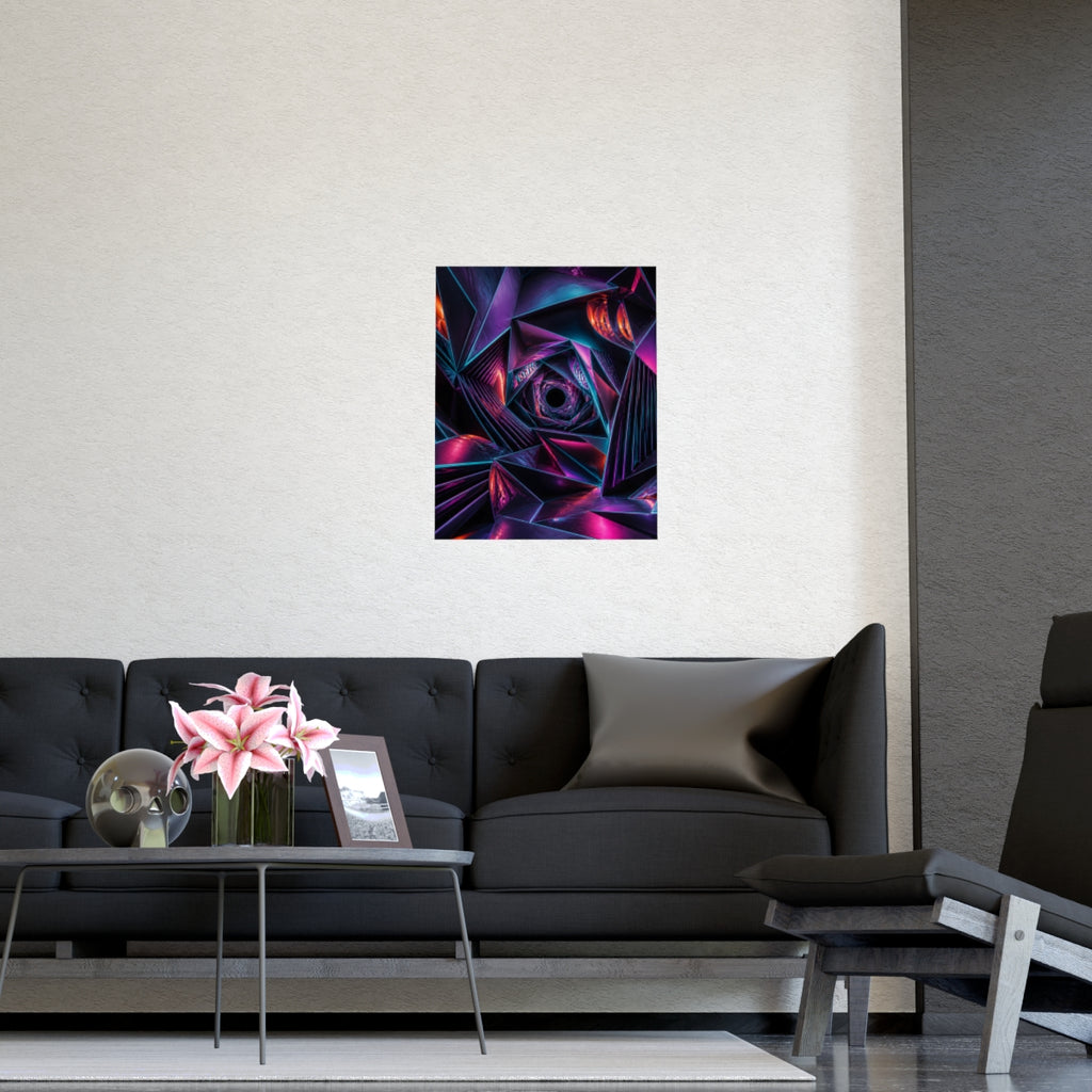 Orbiting Fold Cathedral KOSVYRE poster product mockup, detail view