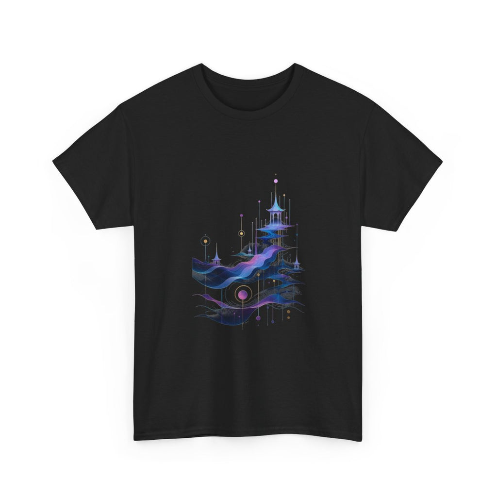 Pale Signal Pavilions KOSVYRE graphic tee product mockup, alternate front view
