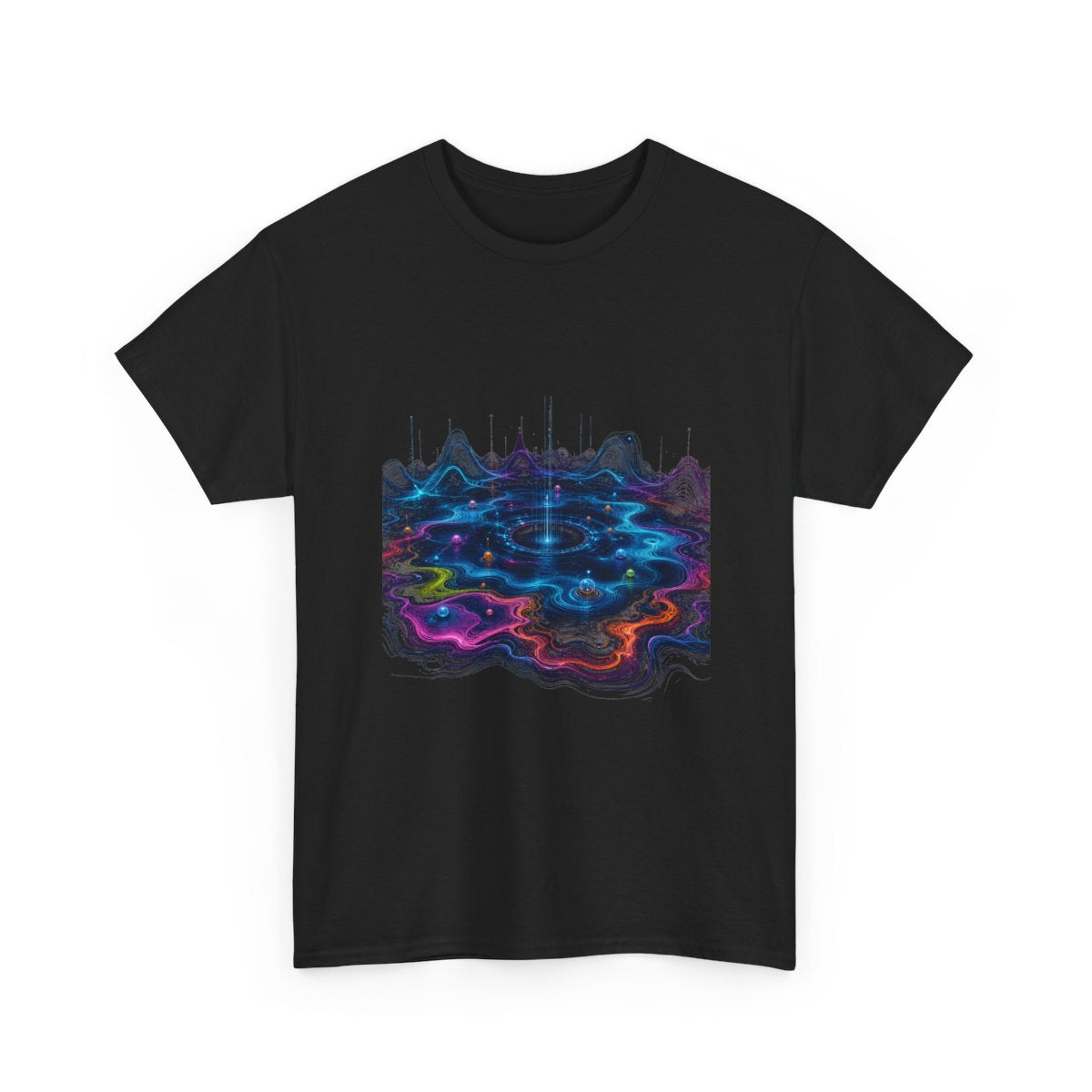 Pale Signal Reservoir KOSVYRE graphic tee product mockup, alternate front view
