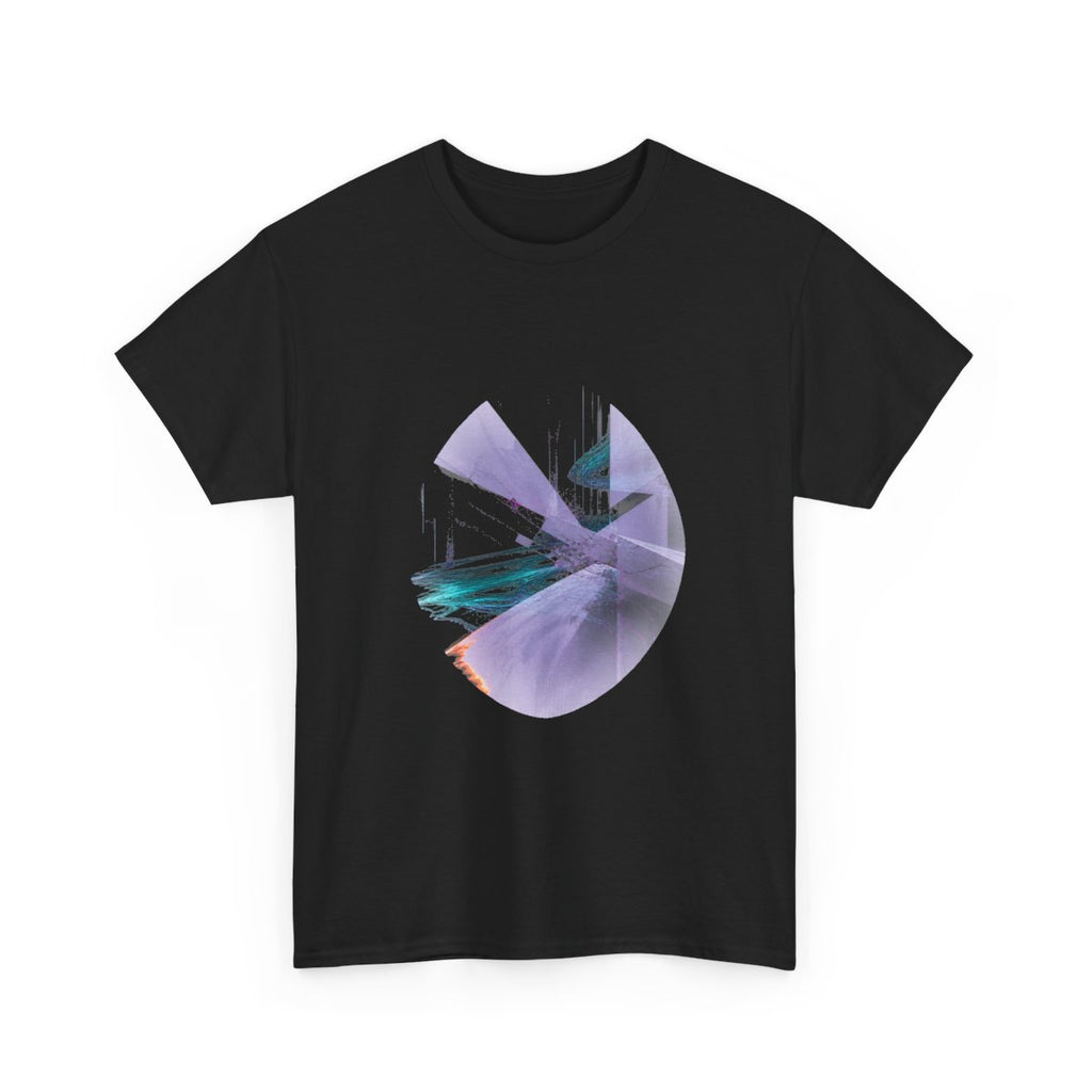Pale Static Crossing KOSVYRE graphic tee product mockup, alternate front view