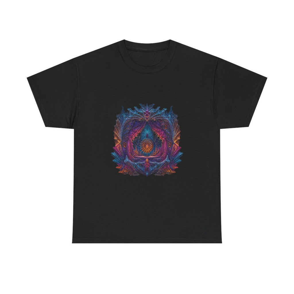 Parallax Fossil Theater KOSVYRE graphic tee product mockup, front view