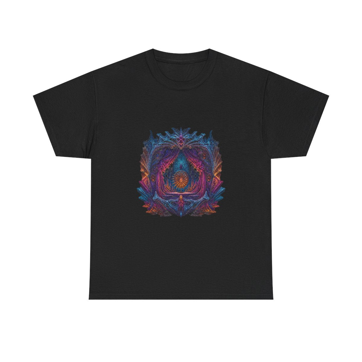 Parallax Fossil Theater KOSVYRE graphic tee product mockup, front view