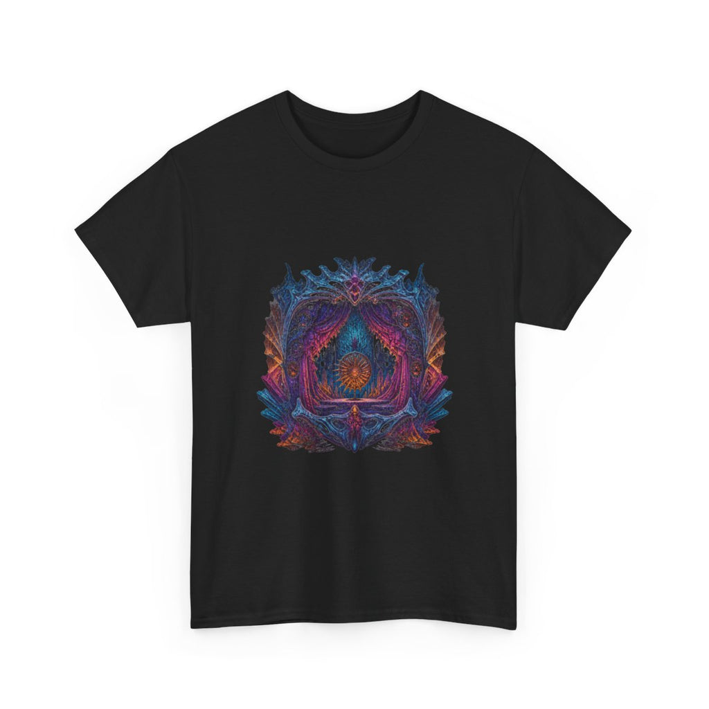 Parallax Fossil Theater KOSVYRE graphic tee product mockup, alternate front view