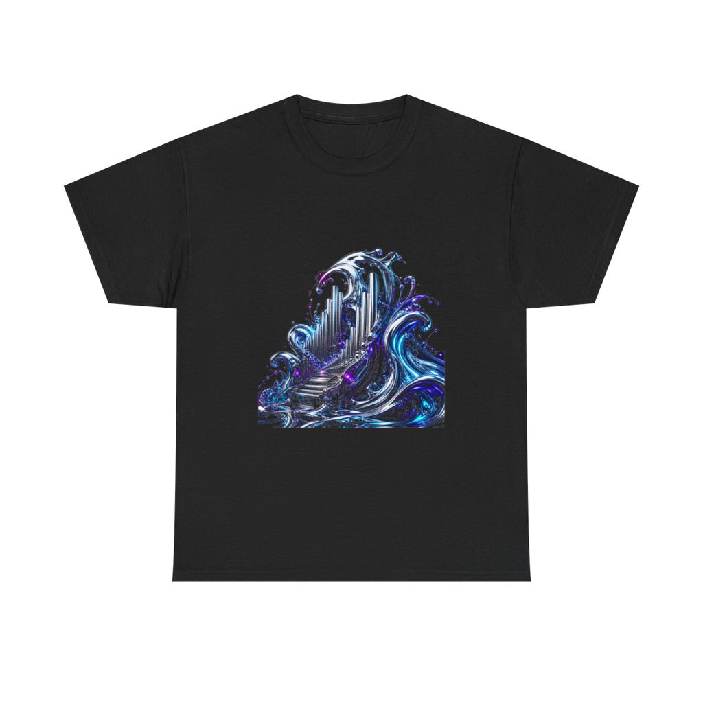 Periscope Chapel KOSVYRE graphic tee product mockup, front view