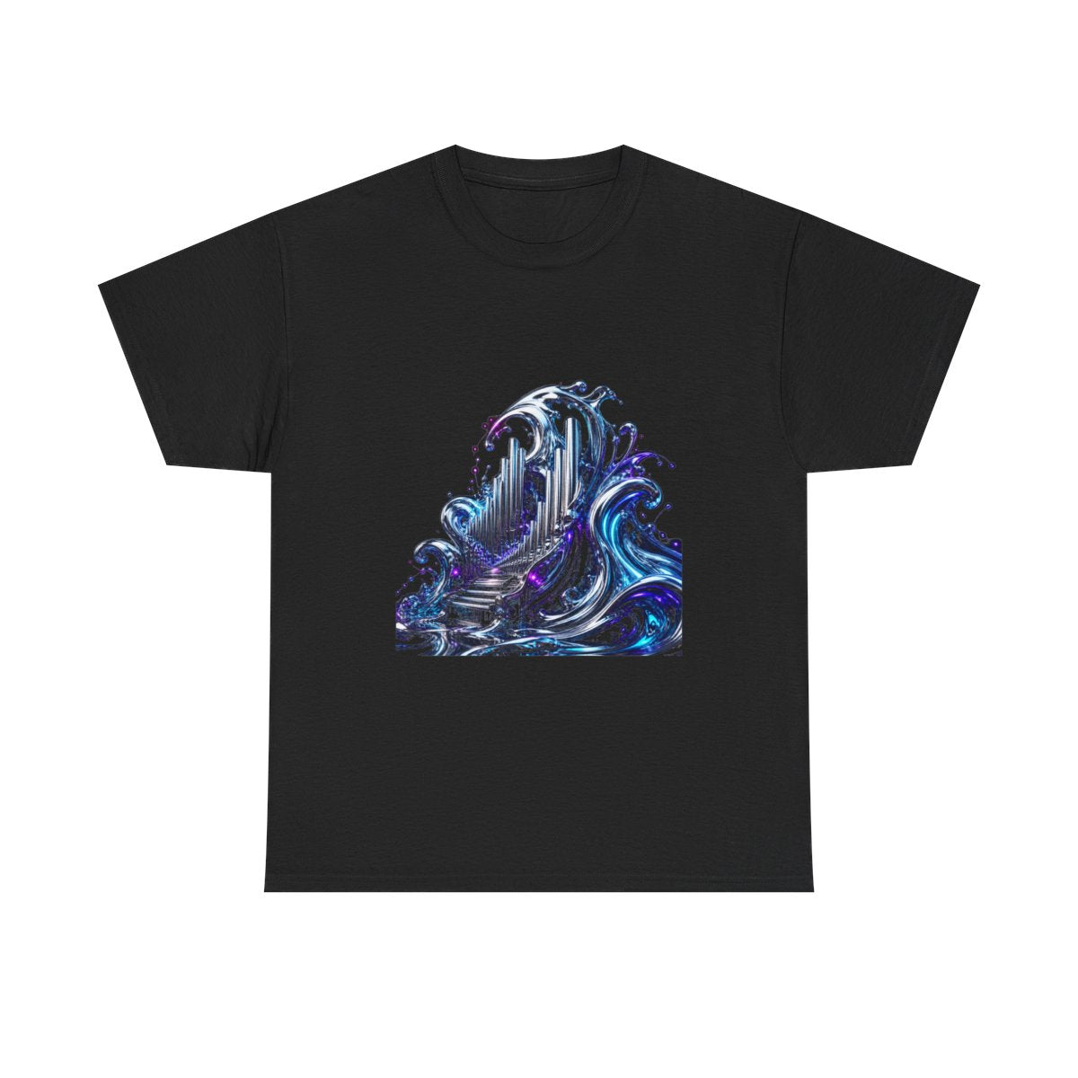 Periscope Chapel KOSVYRE graphic tee product mockup, front view