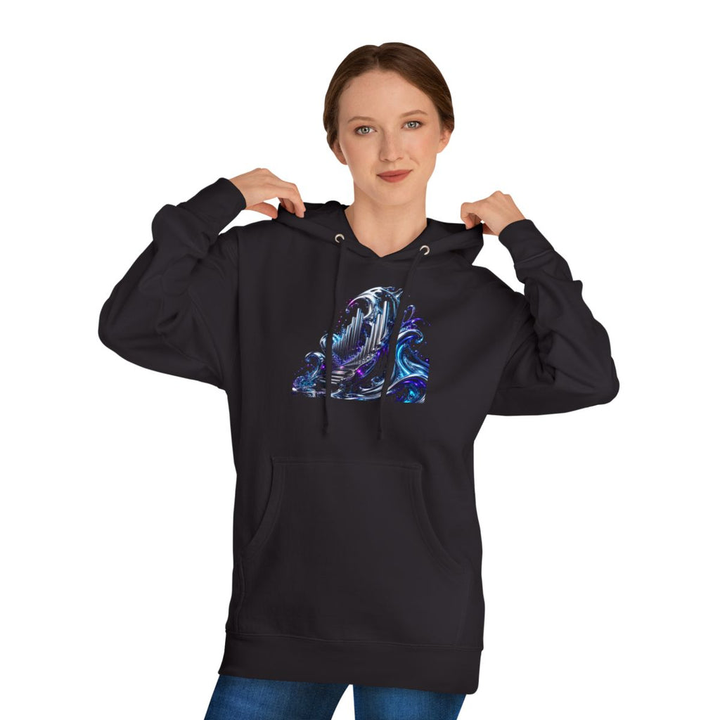 Periscope Chapel KOSVYRE hoodie product mockup, person 1 front view