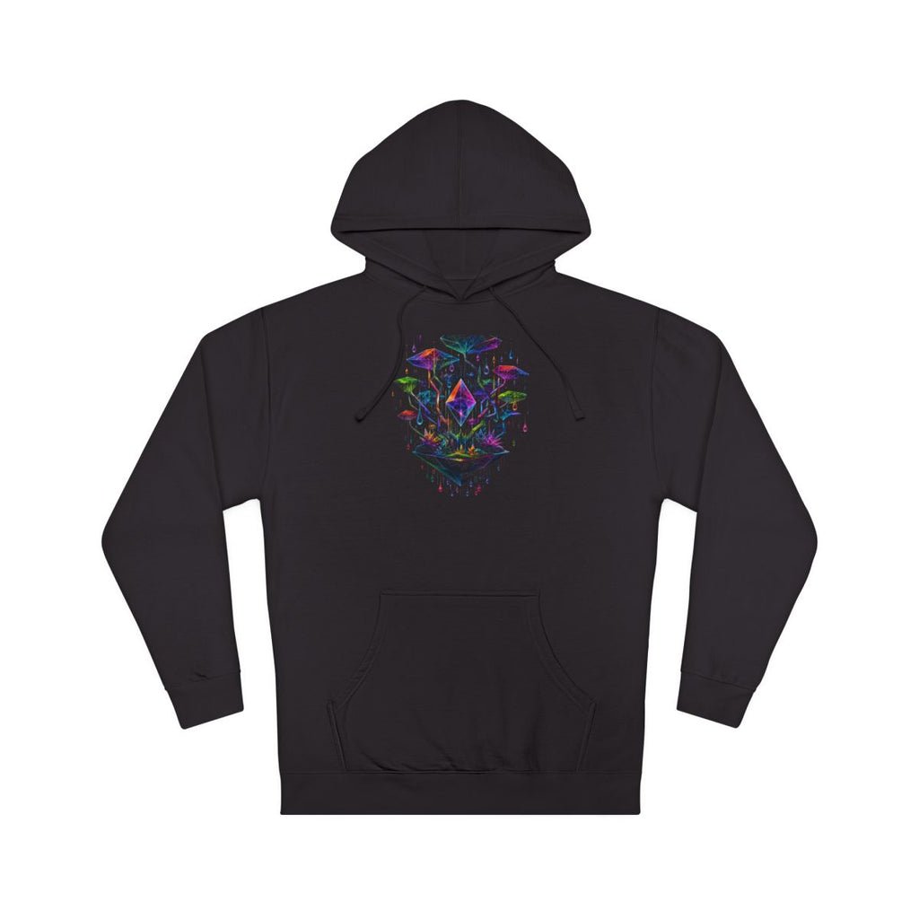 Polyhedral Rain Garden KOSVYRE hoodie product mockup, front view
