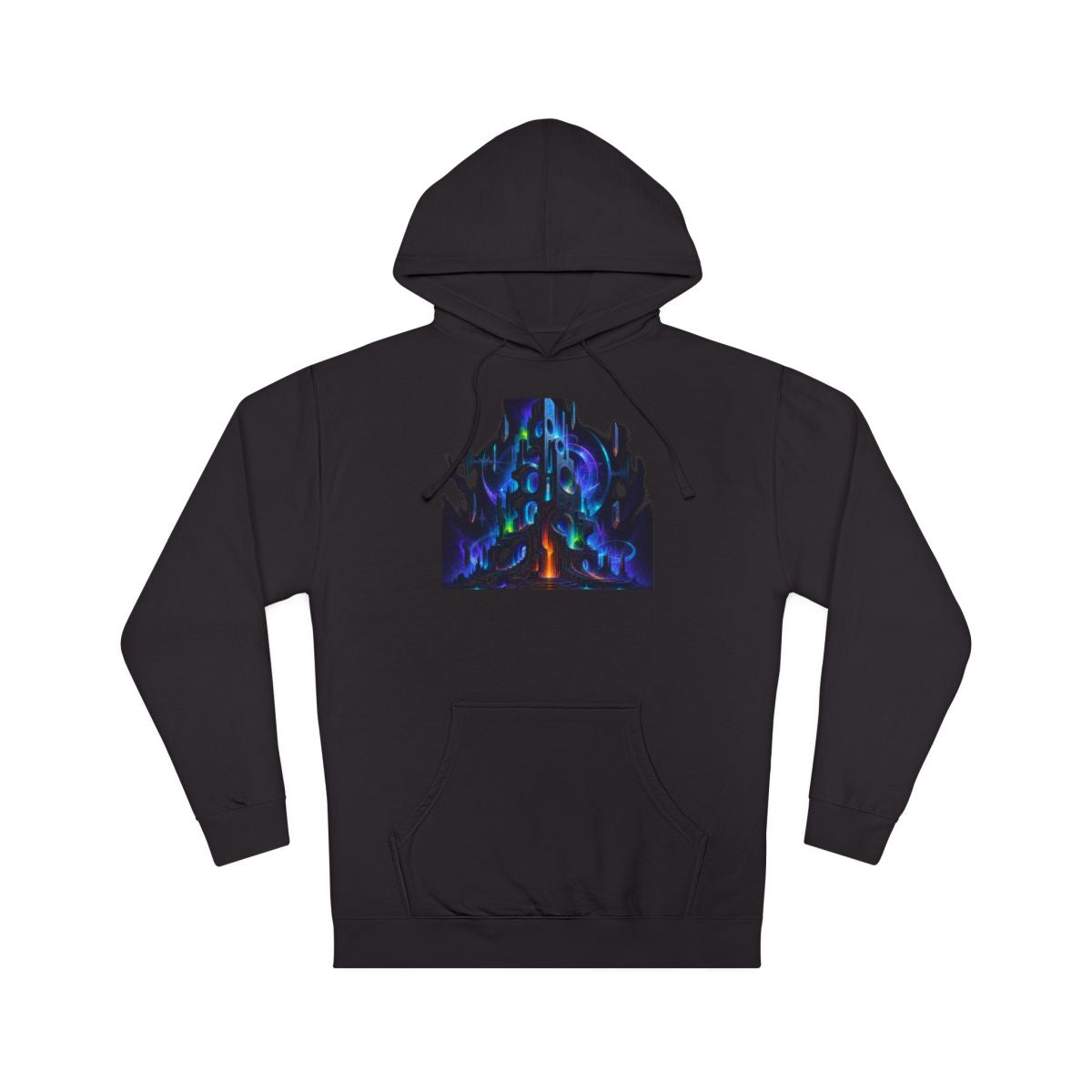 Polyphonic Monolith KOSVYRE hoodie product mockup, front view