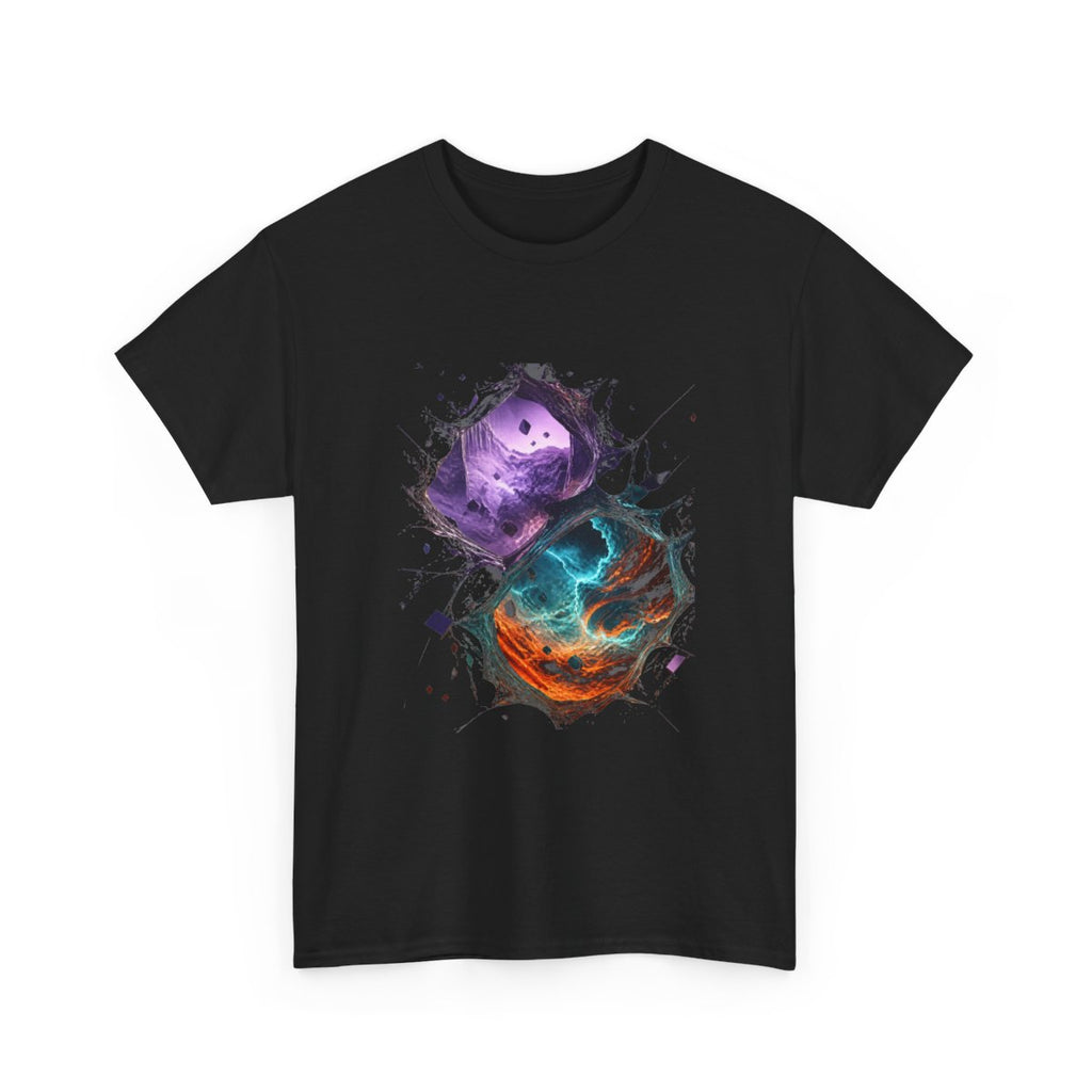 Portal Weather Study KOSVYRE graphic tee product mockup, alternate front view