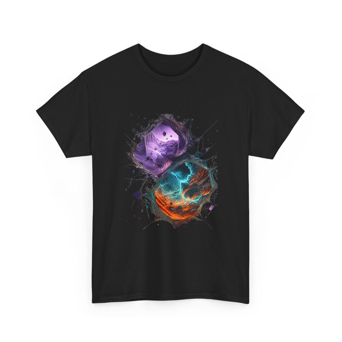 Portal Weather Study KOSVYRE graphic tee product mockup, alternate front view