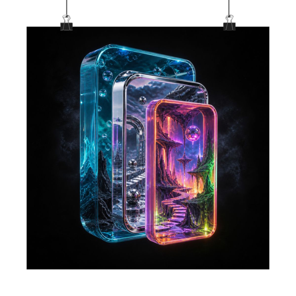 Portal Within Portal KOSVYRE art print product mockup, alternate front view