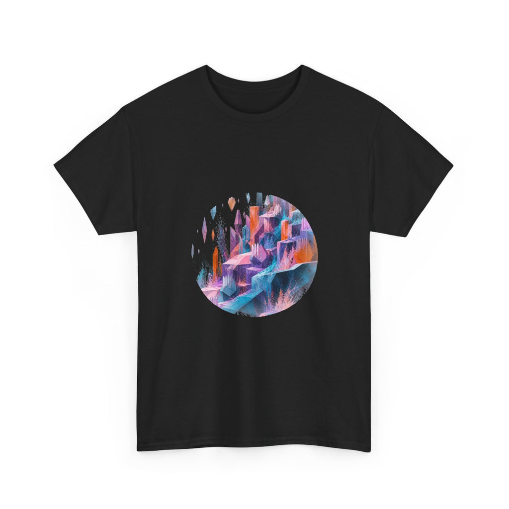 Prism Quarry Choir KOSVYRE graphic tee product mockup, alternate front view