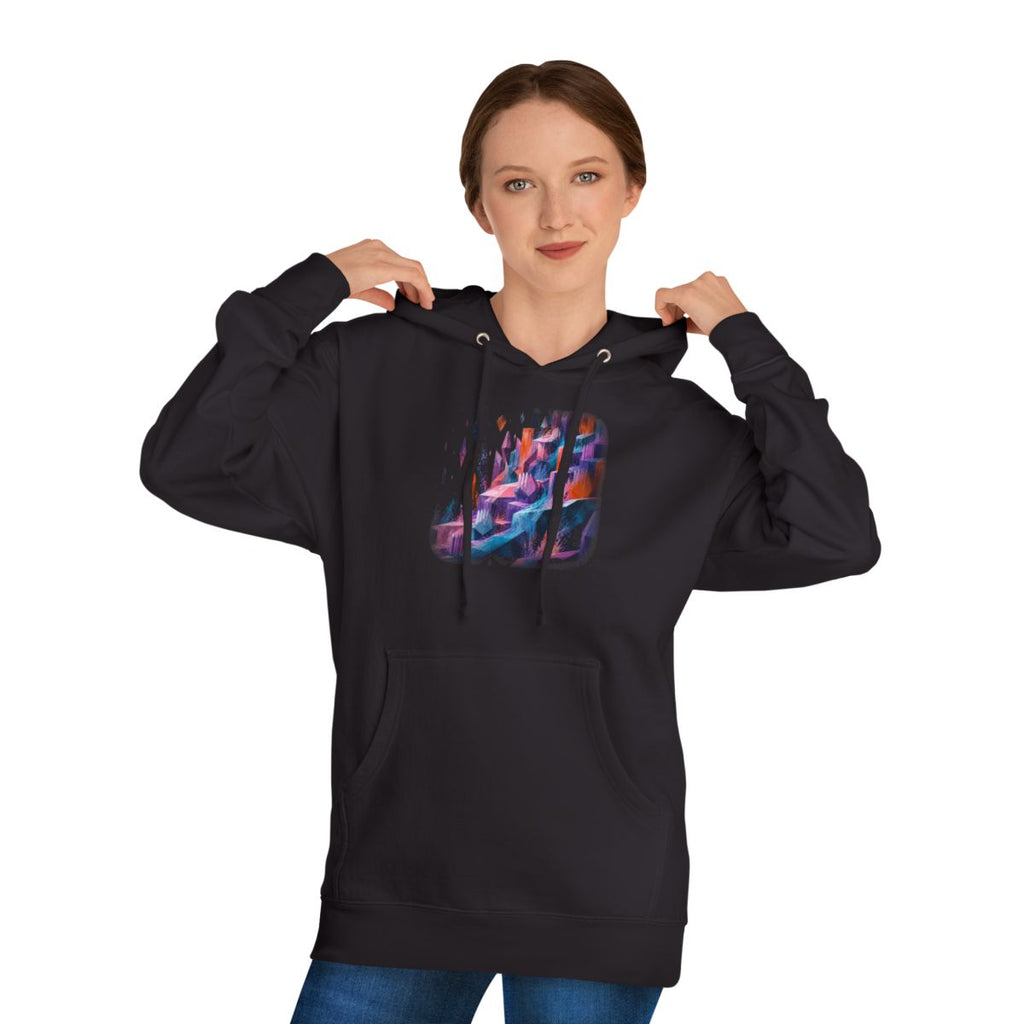 Prism Quarry Choir KOSVYRE hoodie product mockup, person 1 front view
