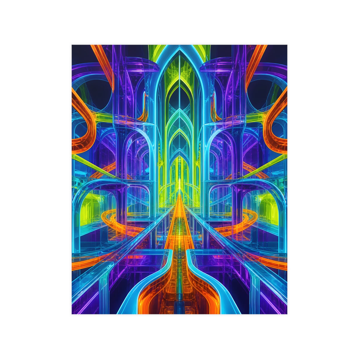Prism Rail Cathedral KOSVYRE poster product mockup, front view