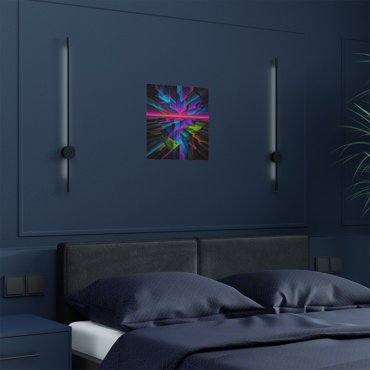 Prismatic Fault Garden KOSVYRE art print product mockup, detail view