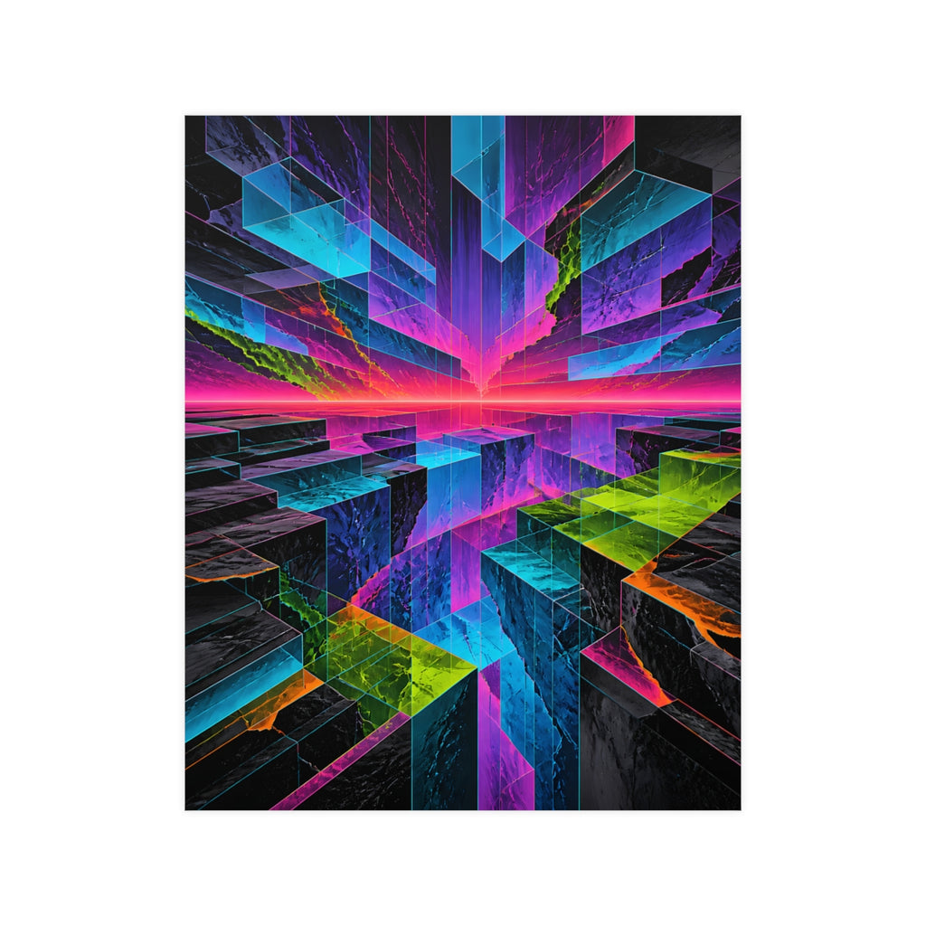 Prismatic Fault Garden KOSVYRE poster product mockup, front view