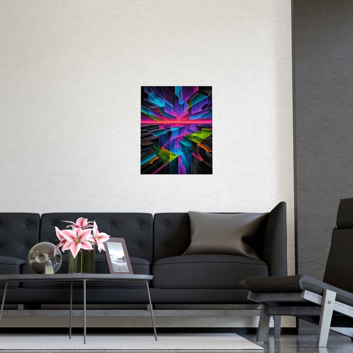 Prismatic Fault Garden KOSVYRE poster product mockup, detail view