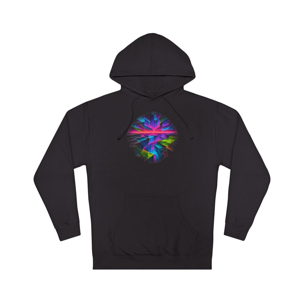 Prismatic Fault Garden KOSVYRE hoodie product mockup, front view
