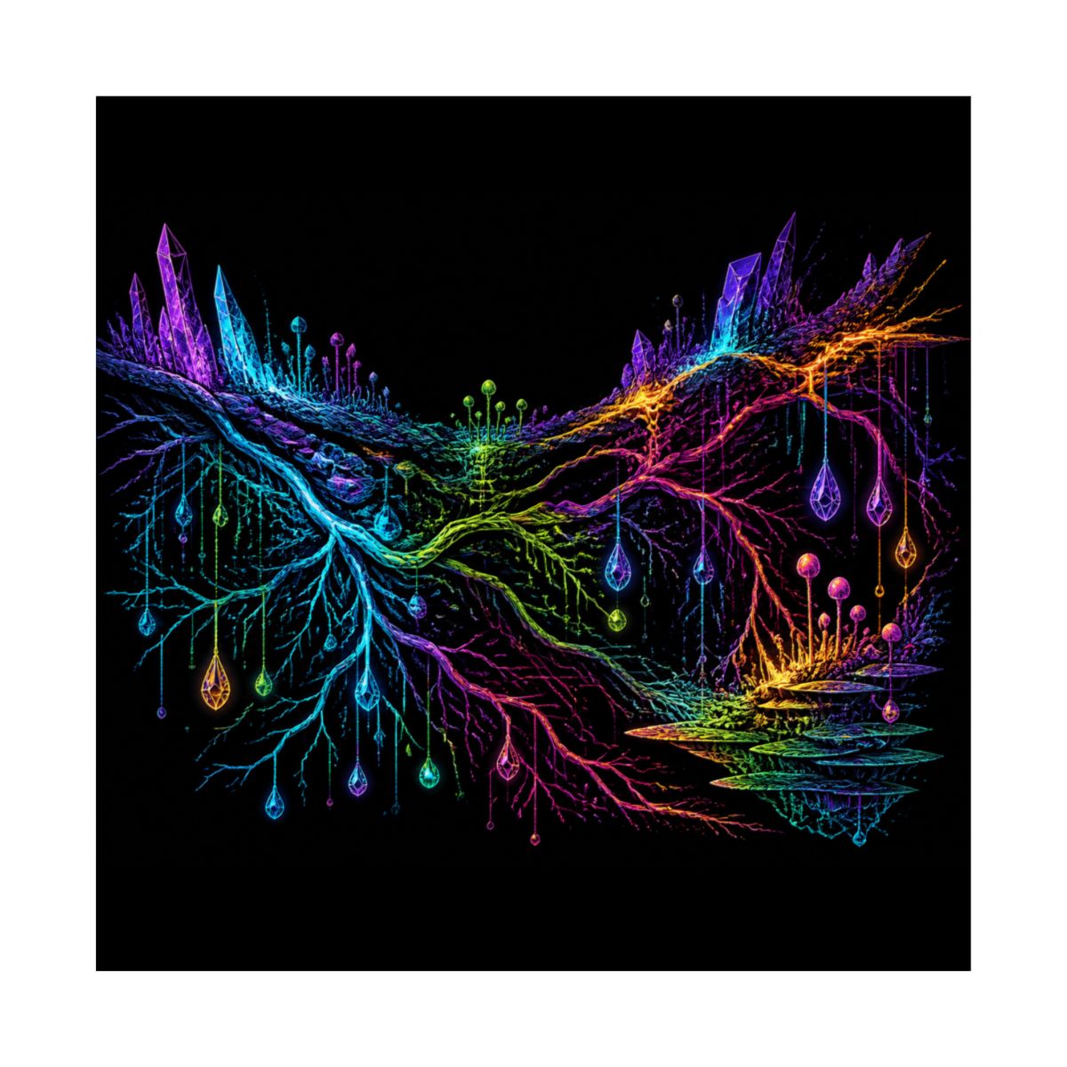 Prismatic Root Circuit KOSVYRE art print product mockup, front view