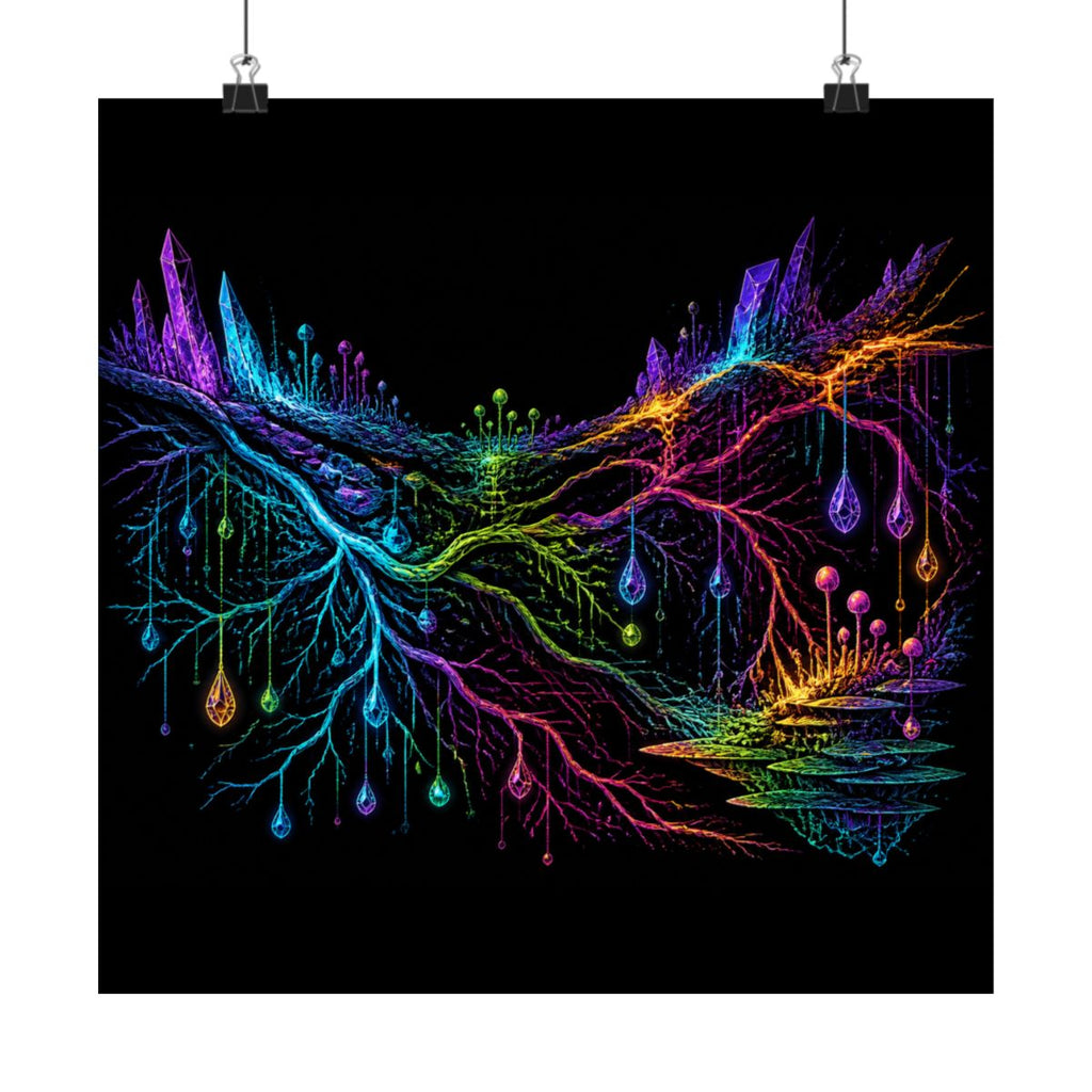 Prismatic Root Circuit KOSVYRE art print product mockup, alternate front view