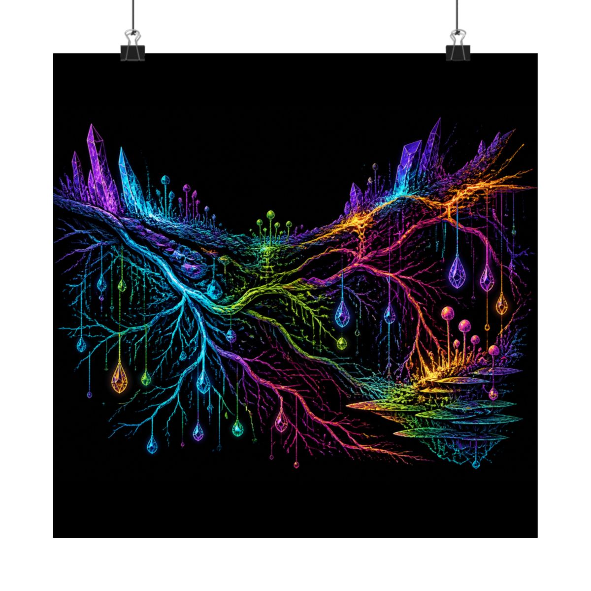 Prismatic Root Circuit KOSVYRE art print product mockup, alternate front view