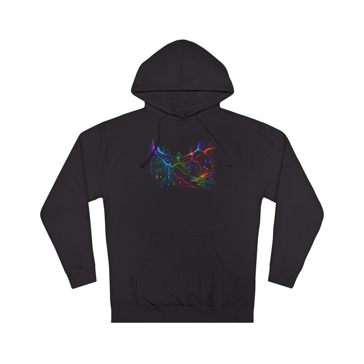 Prismatic Root Circuit KOSVYRE hoodie product mockup, front view