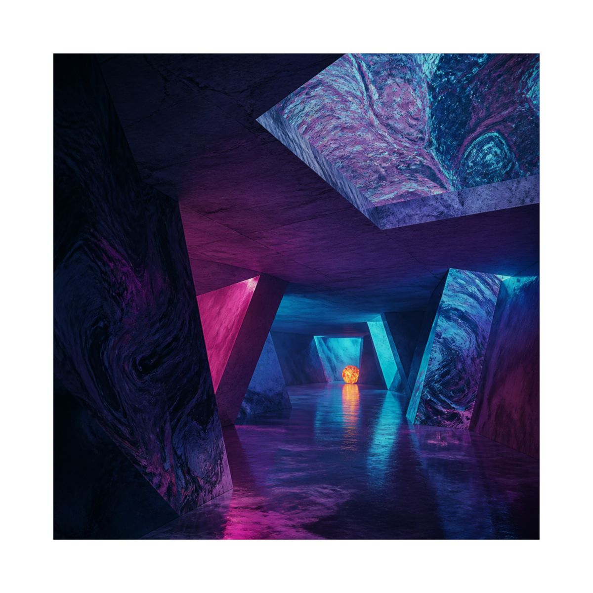 Prismatic Service Tunnel KOSVYRE art print product mockup, front view