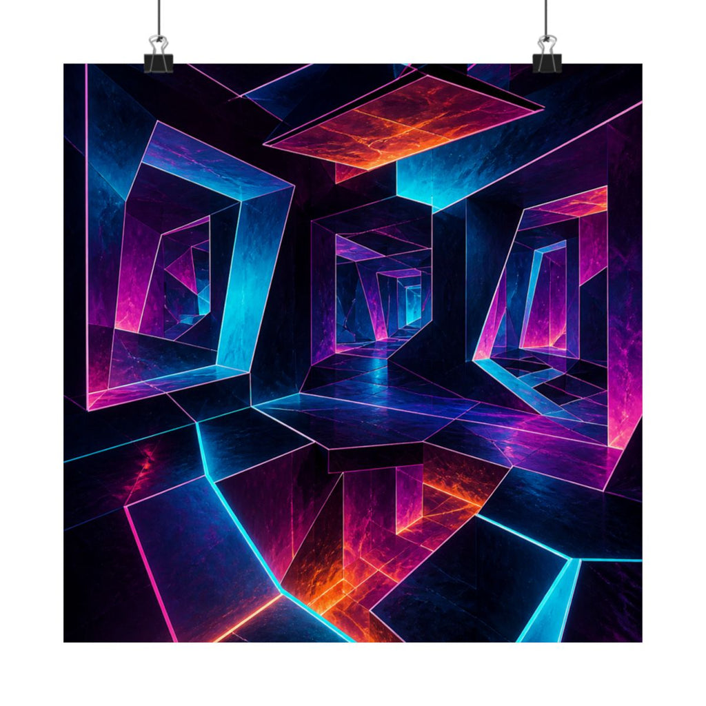 Pulse Geometry Chamber KOSVYRE art print product mockup, alternate front view