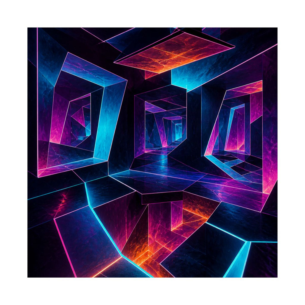 Pulse Geometry Chamber KOSVYRE art print product mockup, front view