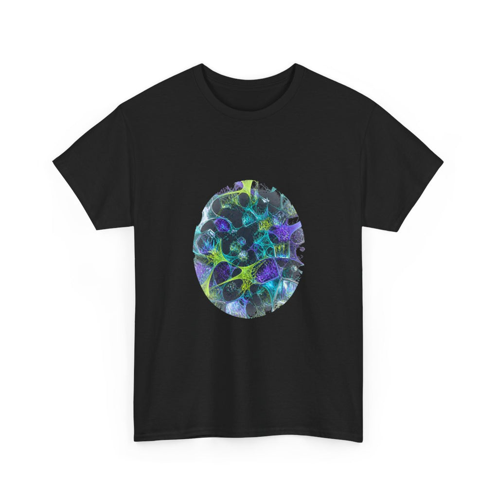 Pulse Habitat KOSVYRE graphic tee product mockup, alternate front view