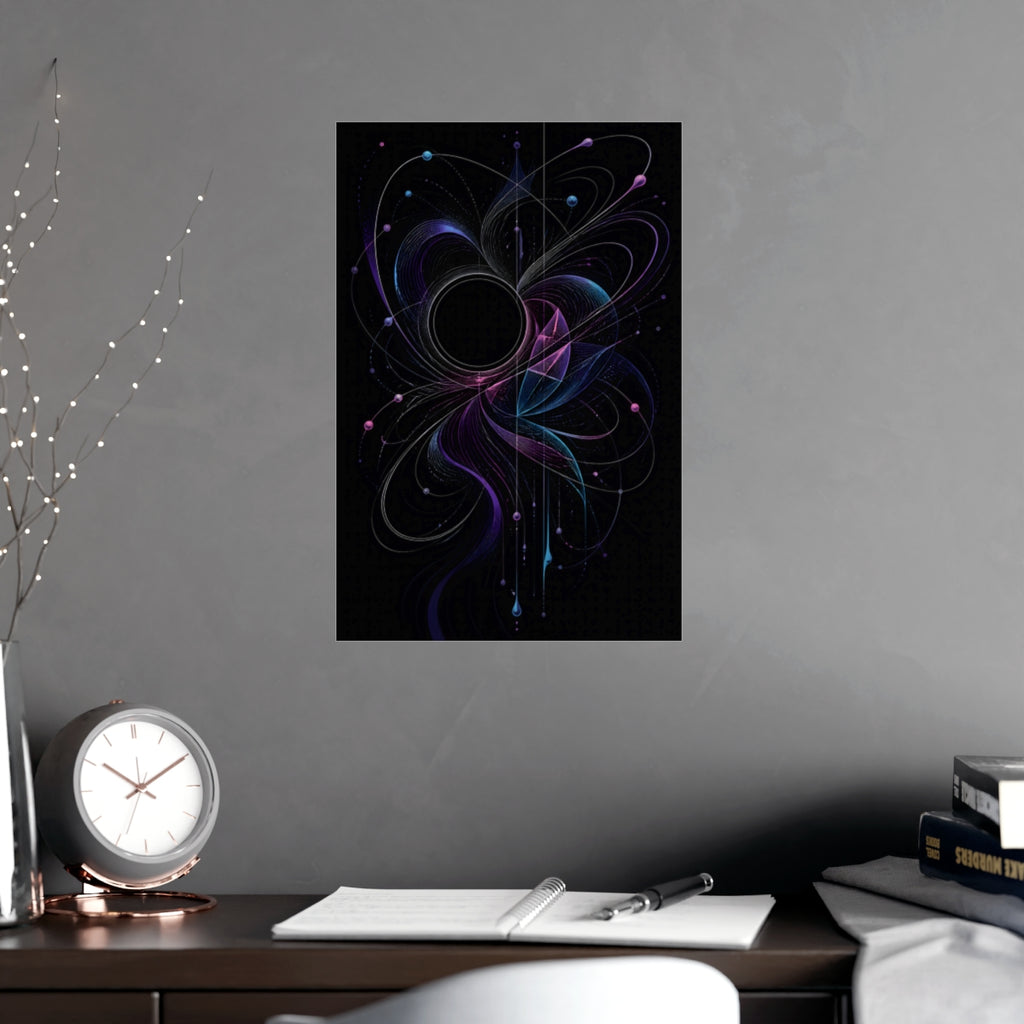Quiet Orbit Bloom KOSVYRE poster product mockup, alternate view