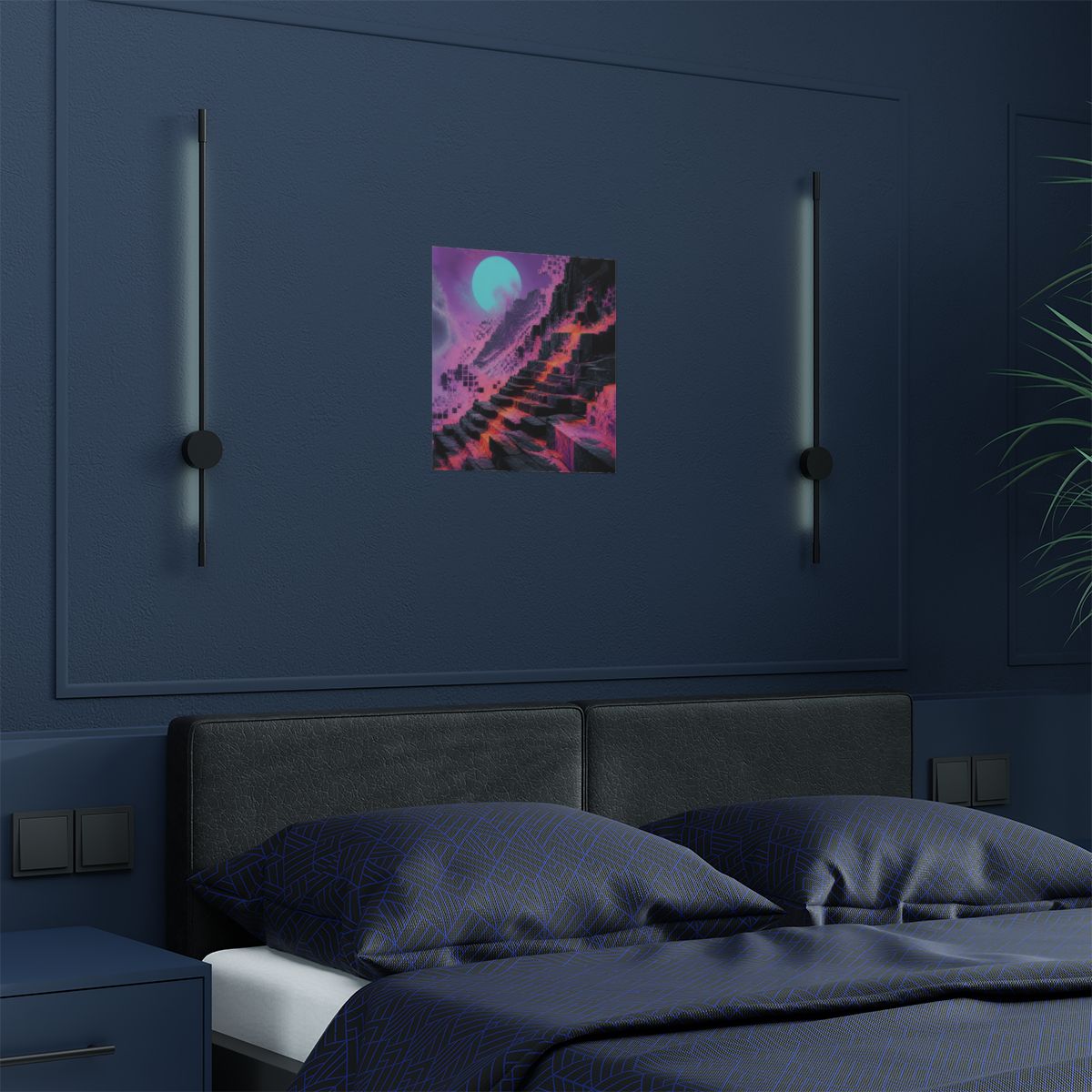 Raster Moon Quarry KOSVYRE art print product mockup, detail view
