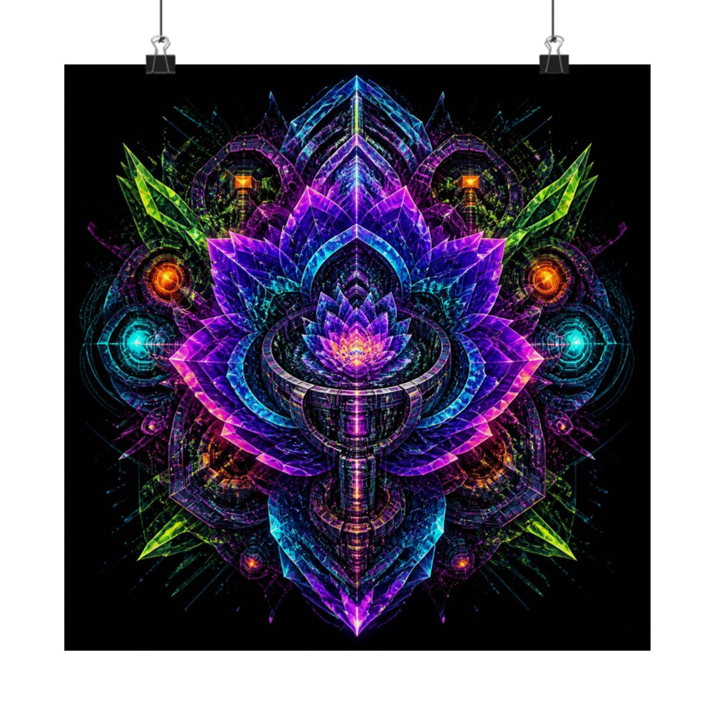 Recursion Engine Bloom KOSVYRE art print product mockup, alternate front view
