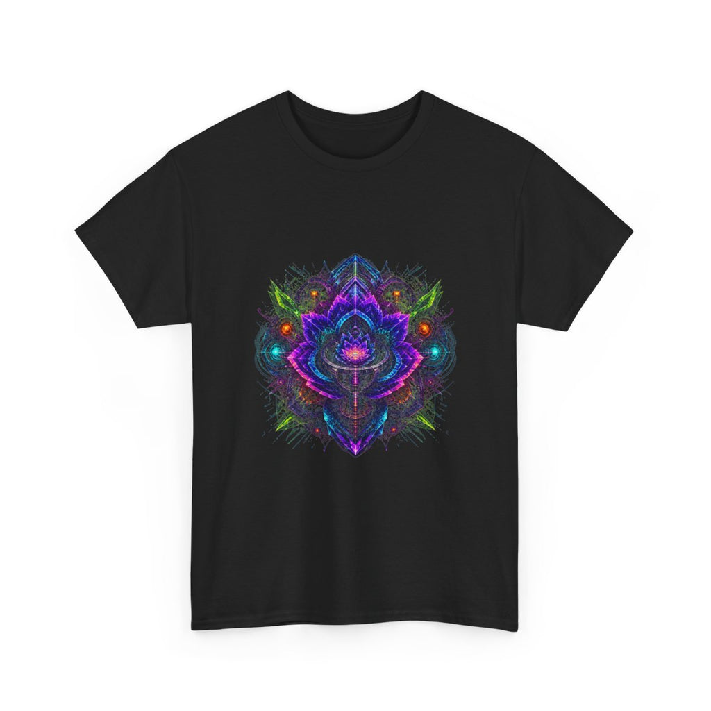 Recursion Engine Bloom KOSVYRE graphic tee product mockup, alternate front view
