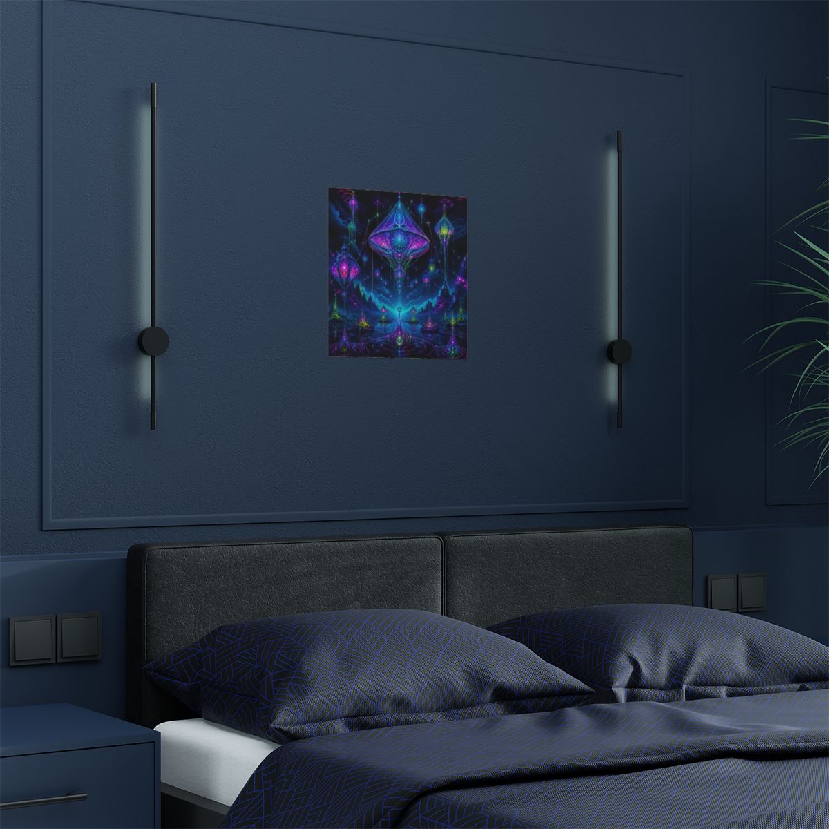 Recursive Lantern Field KOSVYRE art print product mockup, detail view