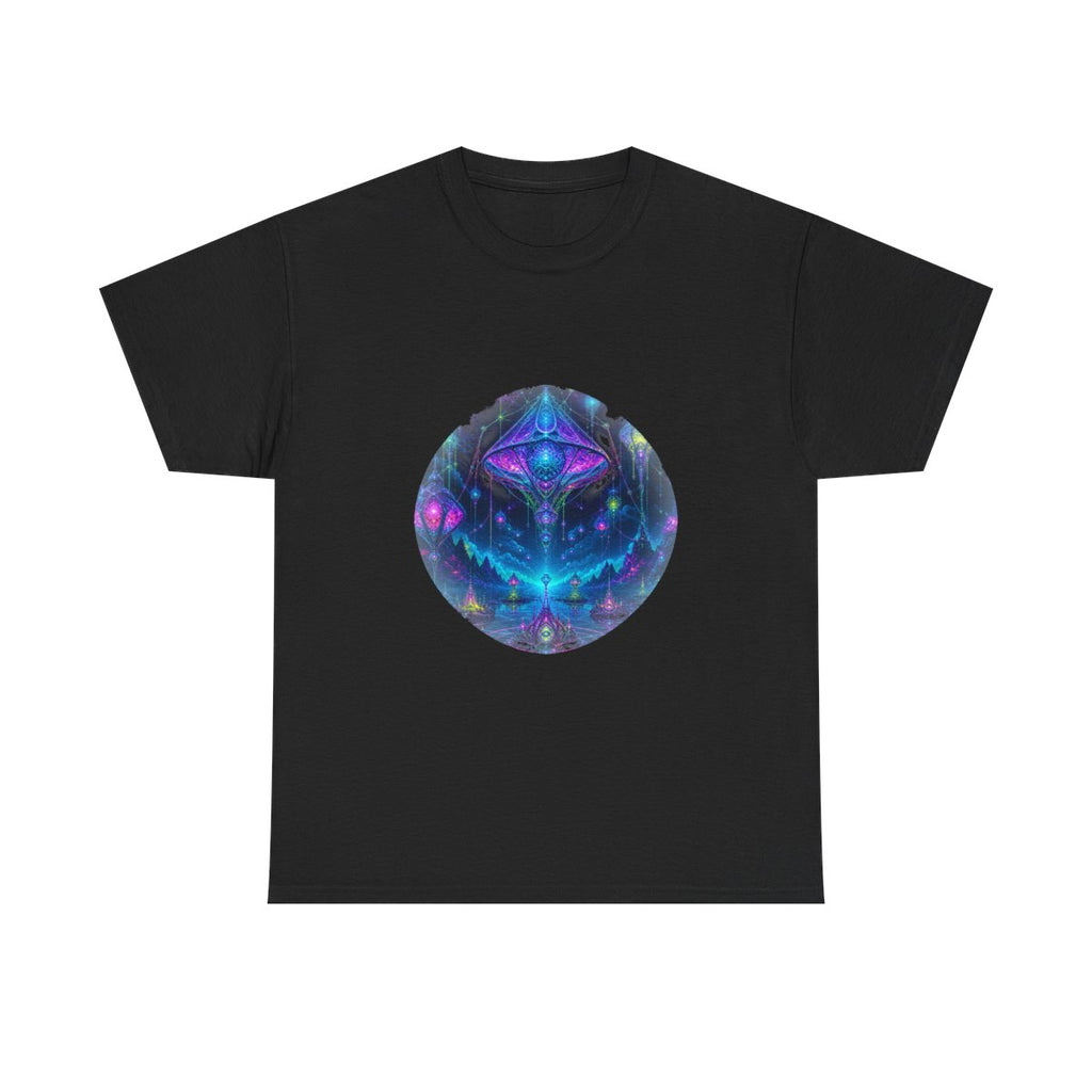 Recursive Lantern Field KOSVYRE graphic tee product mockup, front view