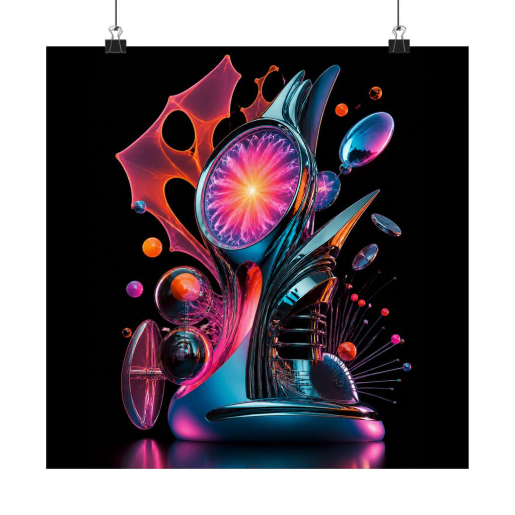 Retro Signal Bloom KOSVYRE art print product mockup, alternate front view