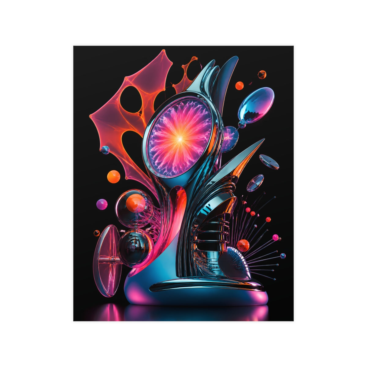 Retro Signal Bloom KOSVYRE poster product mockup, front view