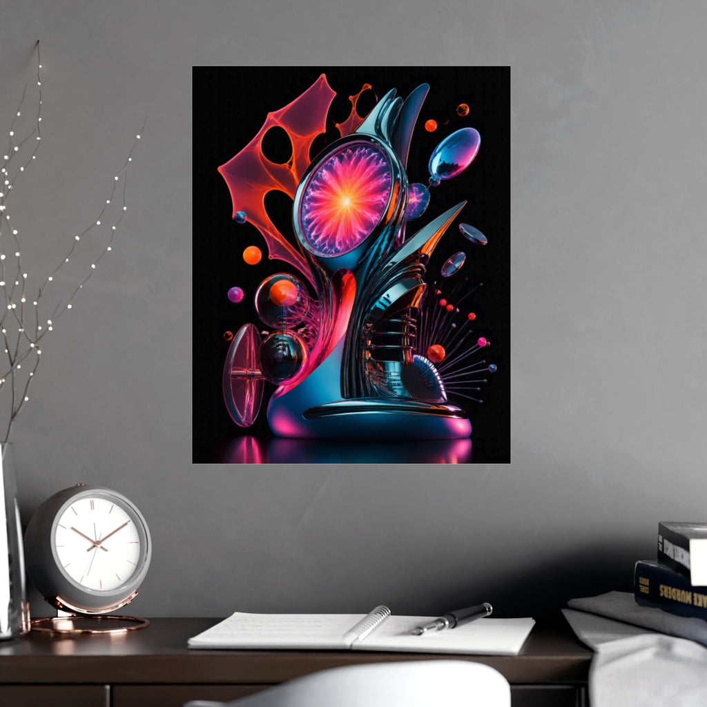 Retro Signal Bloom KOSVYRE poster product mockup, alternate view