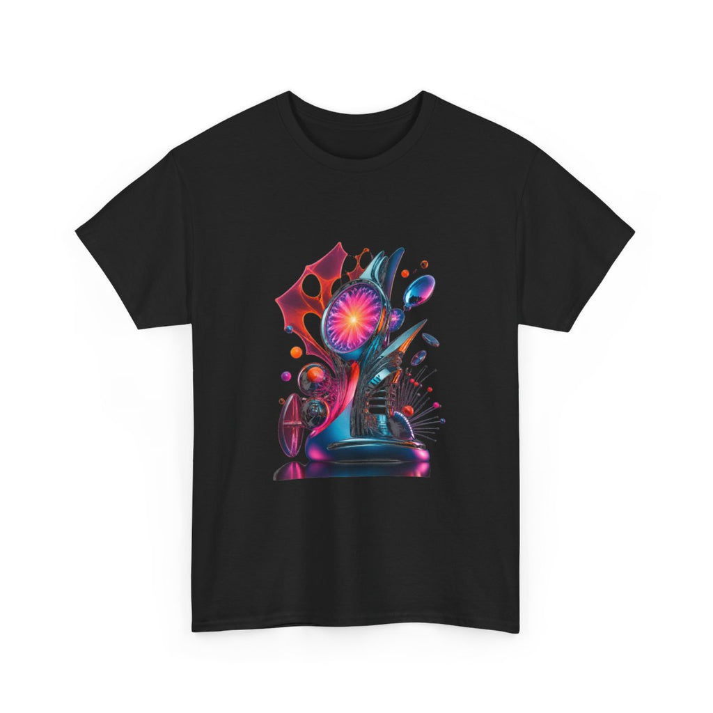 Retro Signal Bloom KOSVYRE graphic tee product mockup, alternate front view