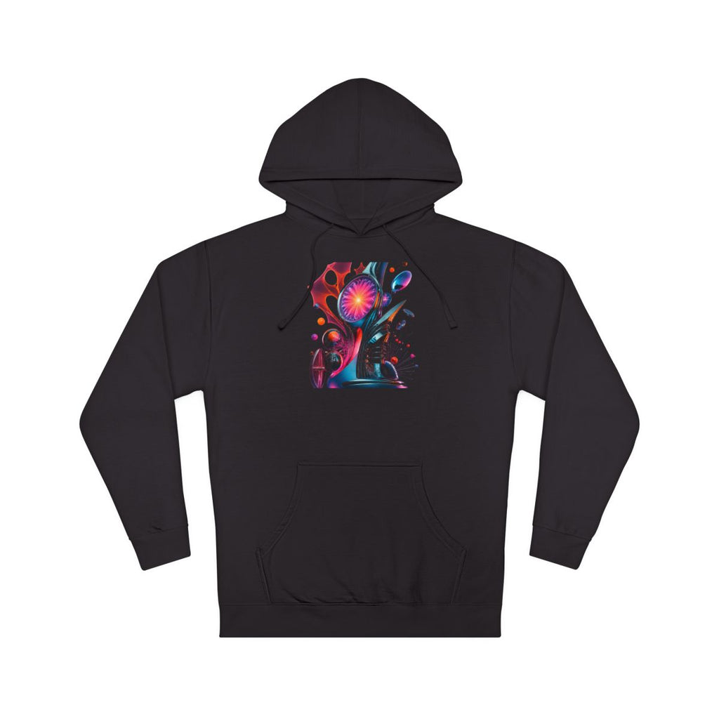 Retro Signal Bloom KOSVYRE hoodie product mockup, front view