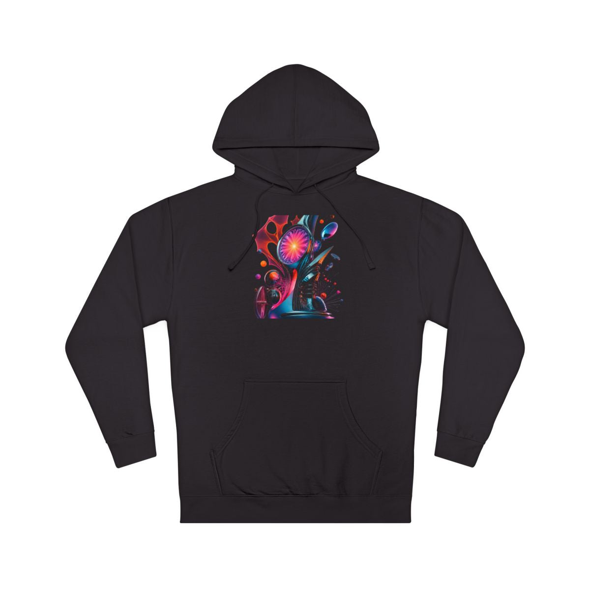 Retro Signal Bloom KOSVYRE hoodie product mockup, front view
