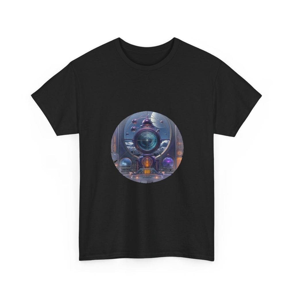 Retrofuture Weather Bureau KOSVYRE graphic tee product mockup, alternate front view