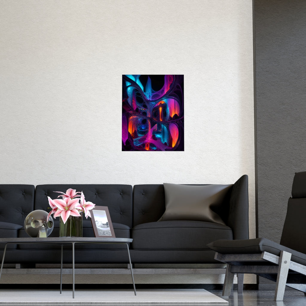 Rootless Atrium KOSVYRE poster product mockup, detail view