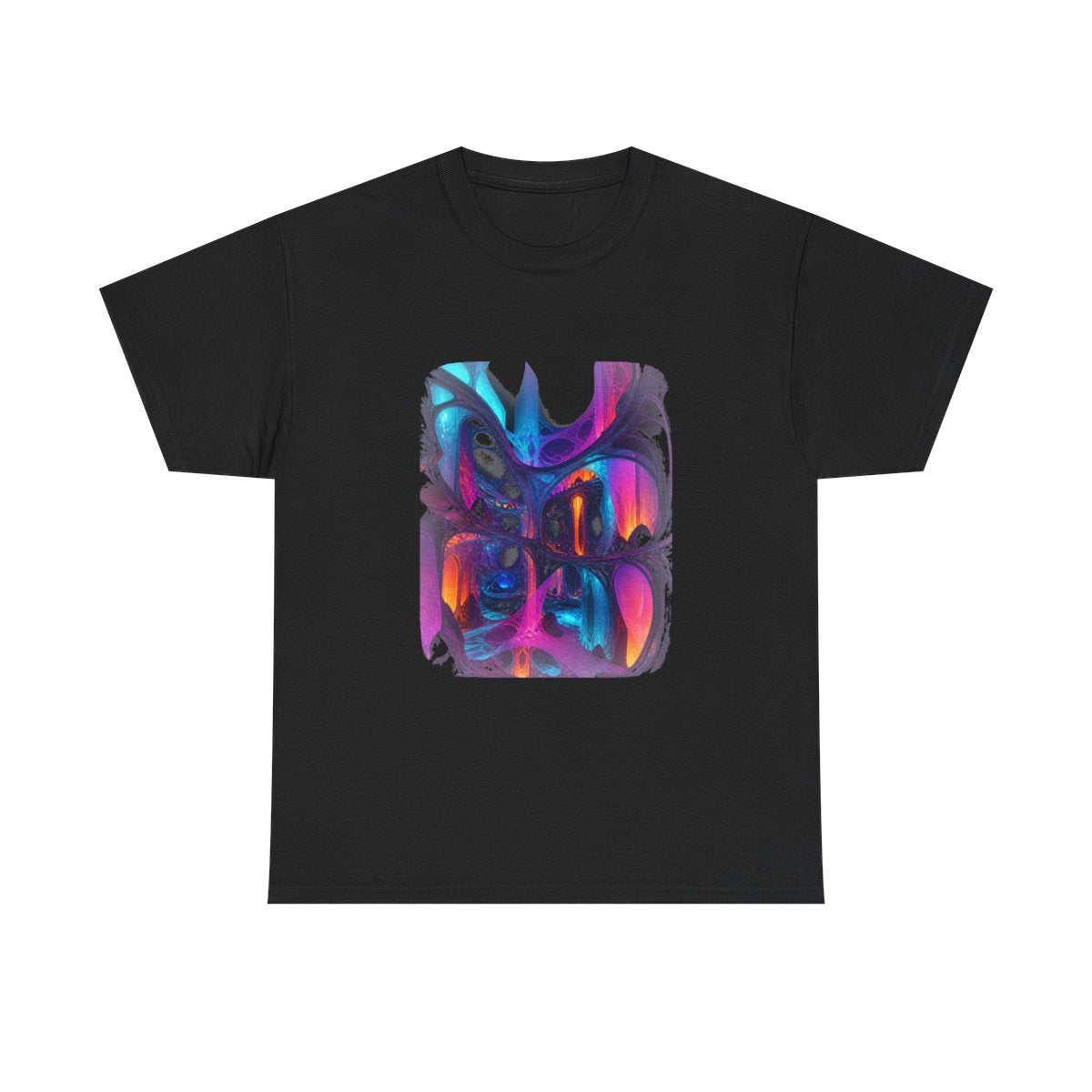 Rootless Atrium KOSVYRE graphic tee product mockup, front view