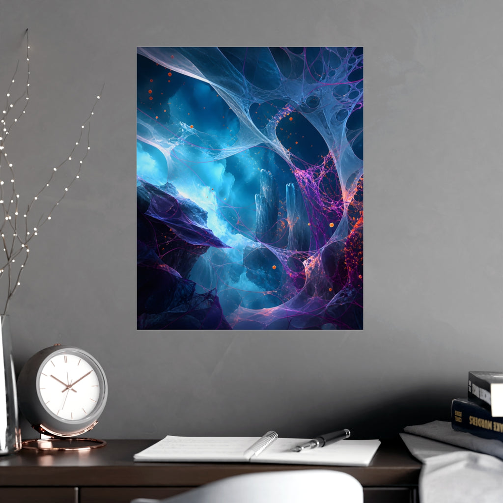Rootless Weather Cathedral KOSVYRE poster product mockup, alternate view